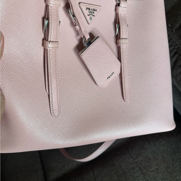 Gorgeous Authentic PRADA Saffiano Cuir Double Leather Tote Bag in Pink - Picture 6 of 12